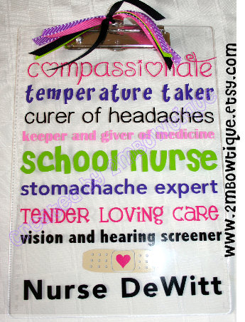 School Nurse Appreciation Clipboard