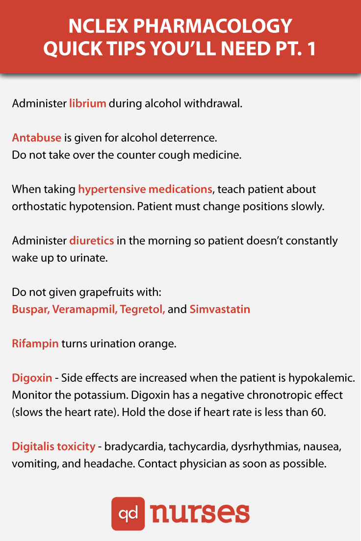 NCLEX Pharmacology Quick Tips Part I