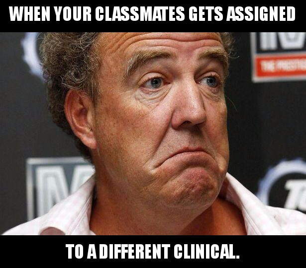 Classmates in different clinicals