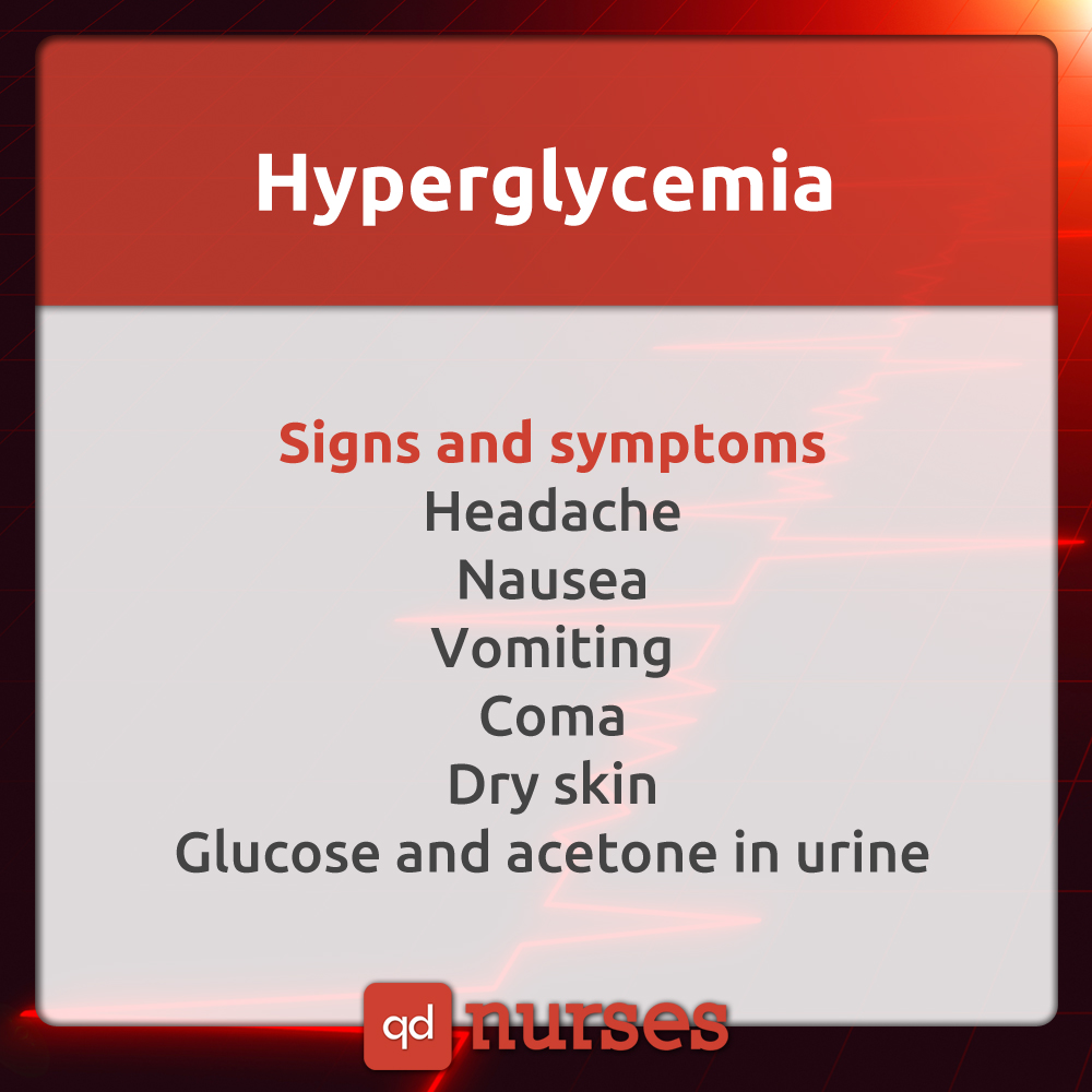 Signs and symptoms of hyperglycemia
