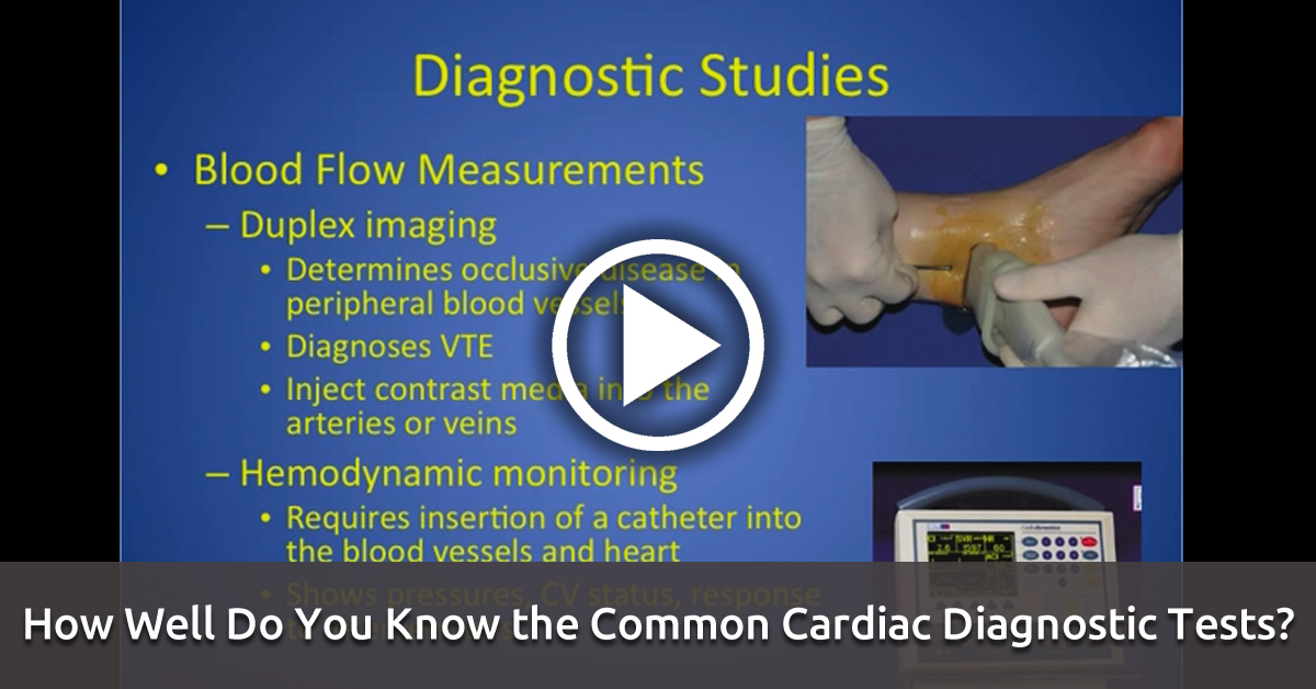 How Well Do You Know the Common Cardiac Diagnostic Tests?